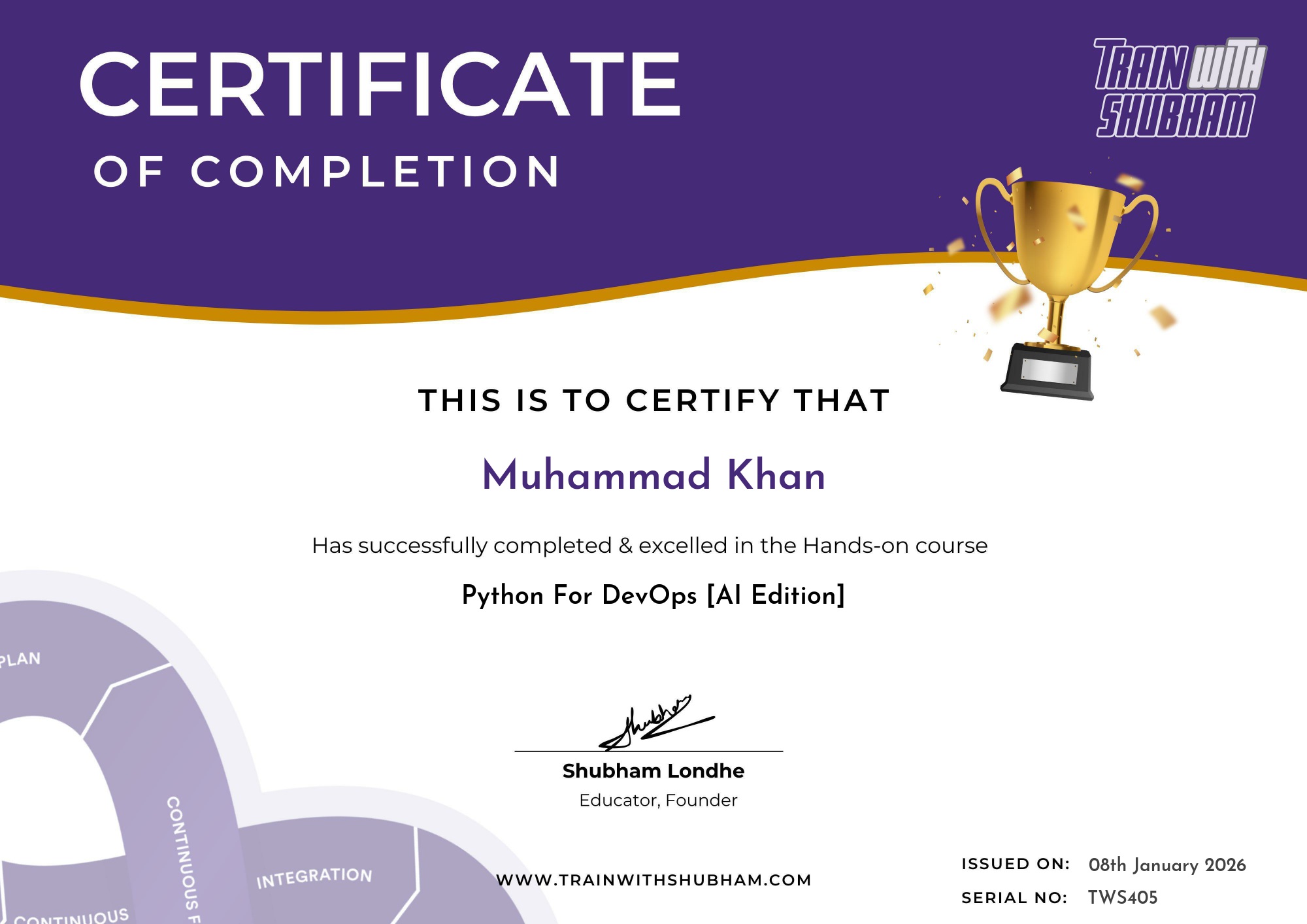 Python For DevOps [AI Edition] certificate